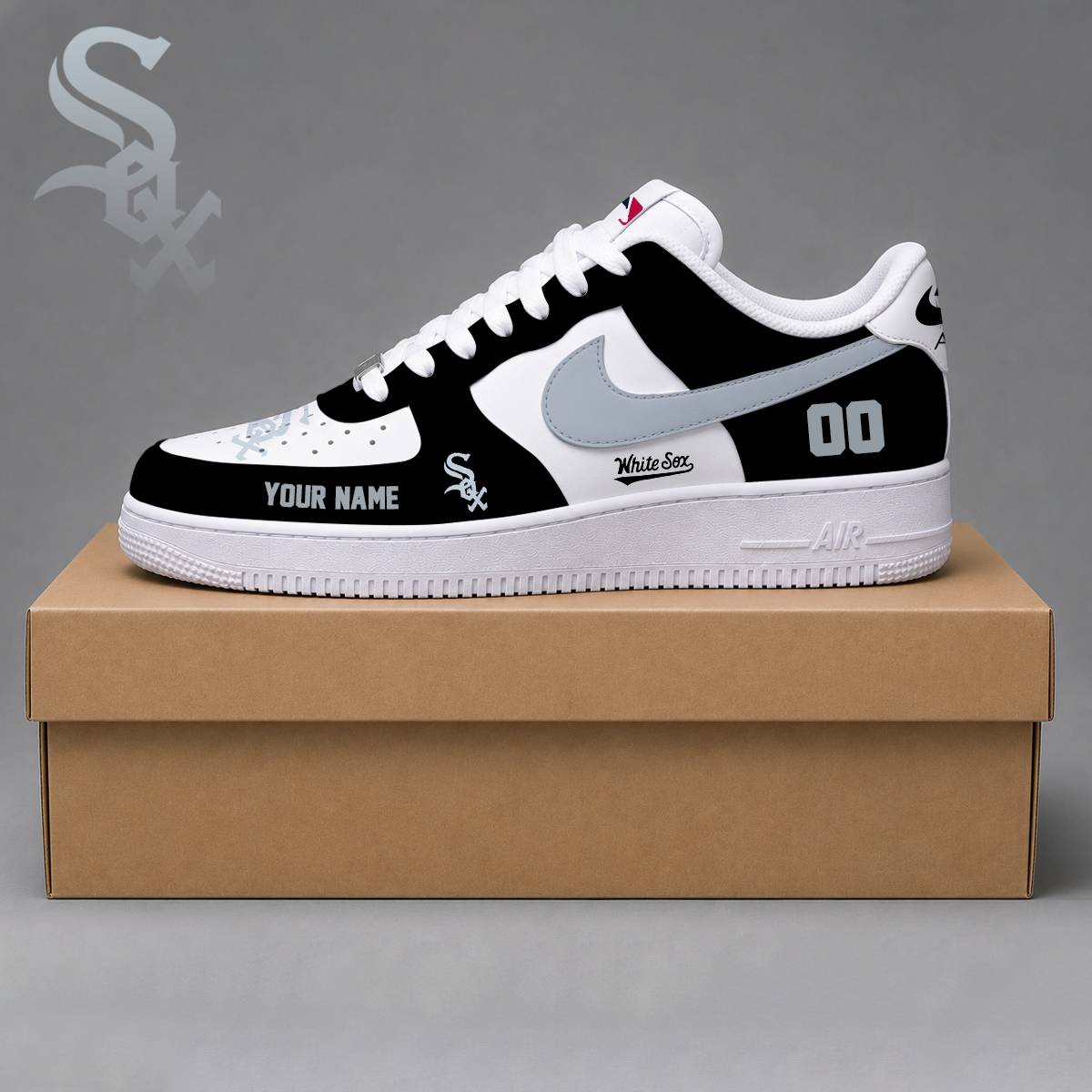 LIMITED EDITION - NEW CUSTOMIZED MLB26 CWS CHICAGO WHITE SOX AF1 SHOES