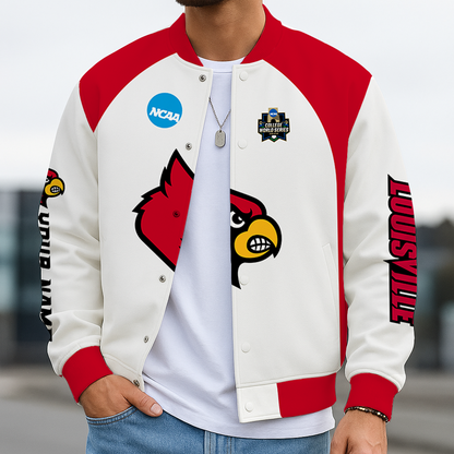 LIMITED EDITION - NEW CUSTOMIZED NCAA CWS26 ULC LOUISVILLE CARDINALS BASEBALL JACKET, SATIN VARSITY JACKET