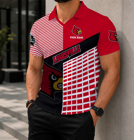 LIMITED EDITION - NEW CUSTOMIZED NCAA CWS26 ULC LOUISVILLE CARDINALS POLO SHIRT