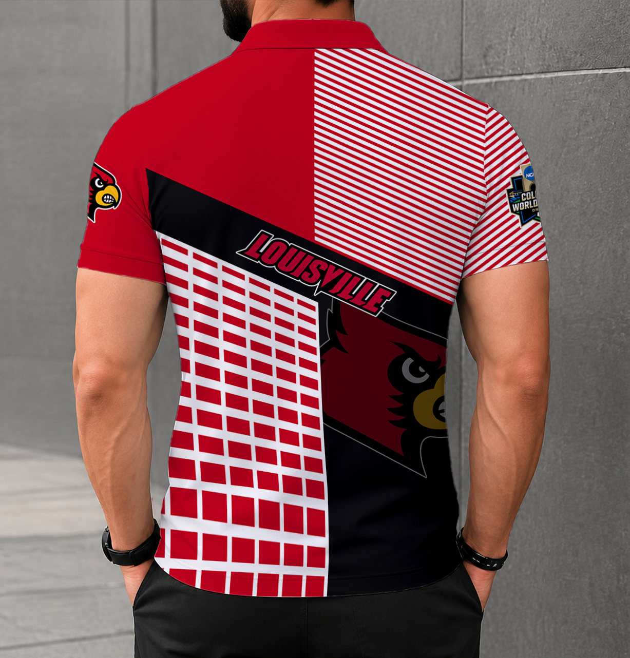 LIMITED EDITION - NEW CUSTOMIZED NCAA CWS26 ULC LOUISVILLE CARDINALS POLO SHIRT