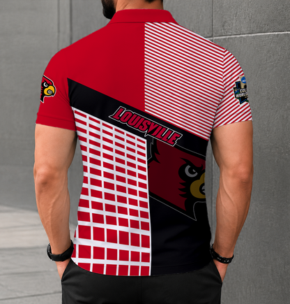 LIMITED EDITION - NEW CUSTOMIZED NCAA CWS26 ULC LOUISVILLE CARDINALS POLO SHIRT
