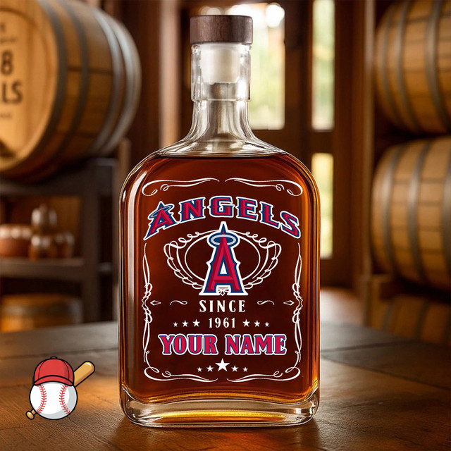 LIMITED EDITION - NEW CUSTOMIZED MLB27 LAA LOS ANGELES ANGELS LUXURY WHISKEY BOTTLE 450ML