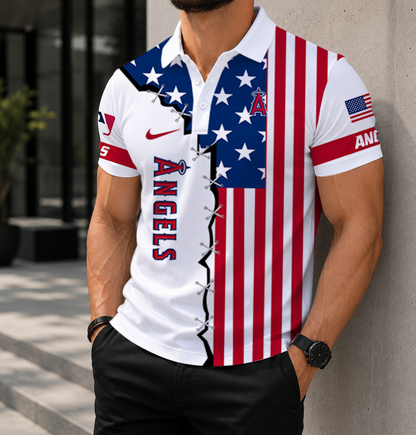 LIMITED EDITION - NEW CUSTOMIZED MLB27 LAA LOS ANGELES ANGELS POLO SHIRT, ZIP POLO SHIRT & T-SHIRTS