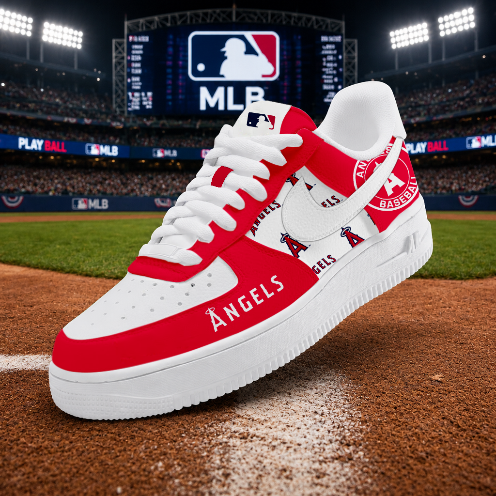 LIMITED EDITION - NEW CUSTOMIZED MLB27 LAA LOS ANGELES ANGELS AF1 SHOES