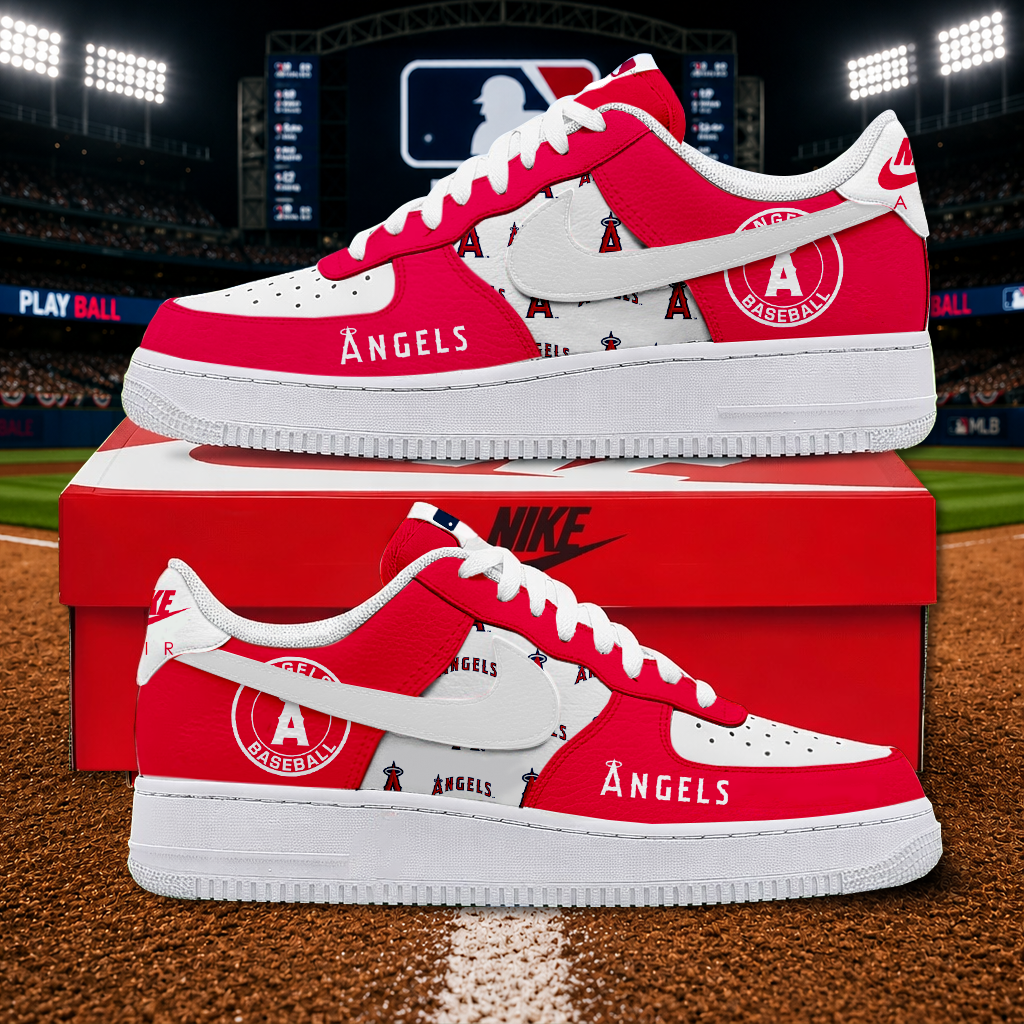 LIMITED EDITION - NEW CUSTOMIZED MLB27 LAA LOS ANGELES ANGELS AF1 SHOES
