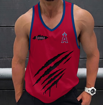 LIMITED EDITION - NEW CUSTOMIZED MLB27 LOS ANGELES ANGELS UNISEX TANK TOP