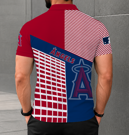 LIMITED EDITION - NEW CUSTOMIZED MLB27 LAA LOS ANGELES ANGELS POLO SHIRT