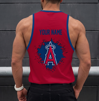LIMITED EDITION - NEW CUSTOMIZED MLB27 LOS ANGELES ANGELS UNISEX TANK TOP
