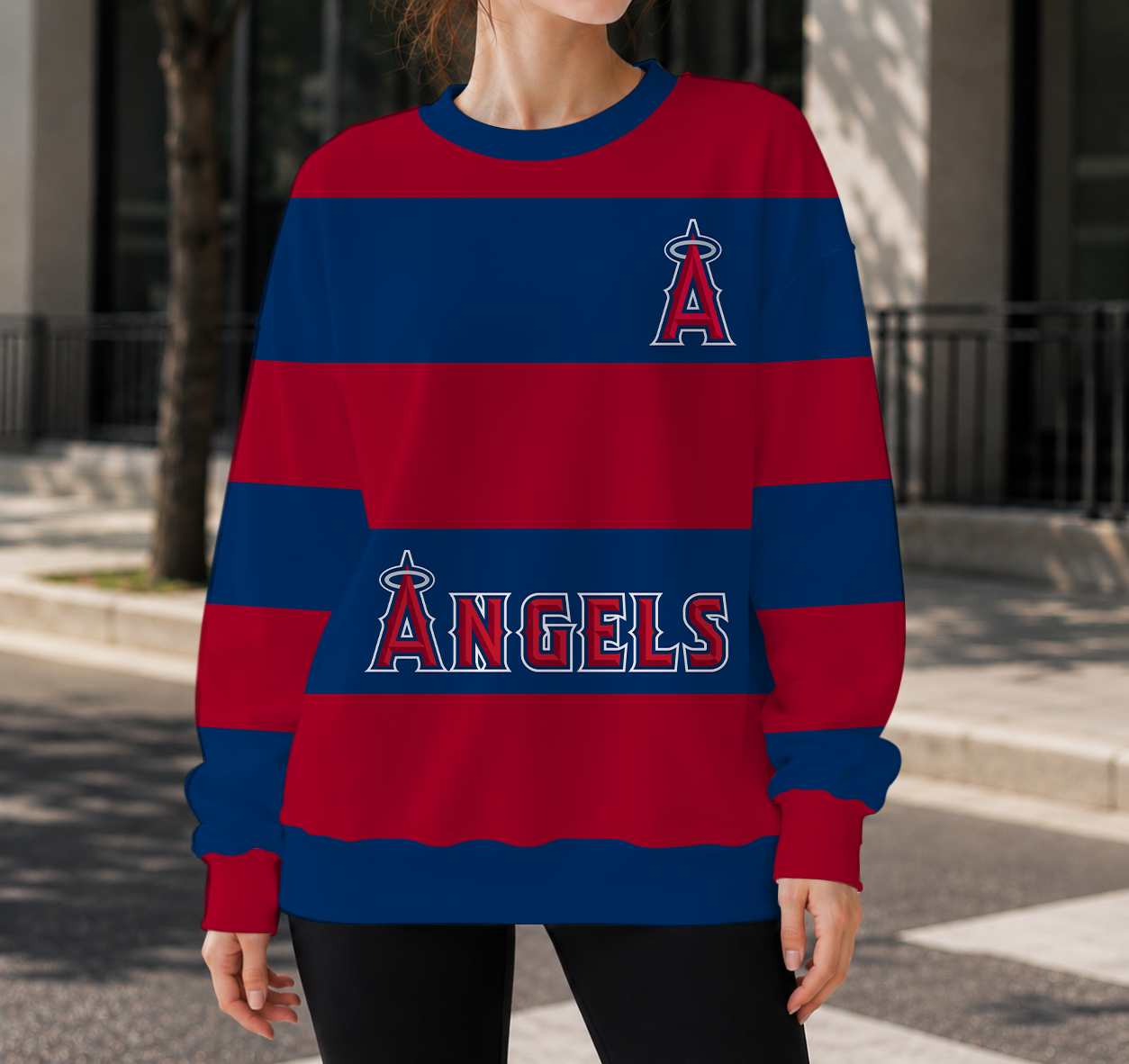 FINAL SALE - NEW CUSTOMIZED MLB27 LAA LOS ANGELES ANGELS UNISEX SWEATSHIRT