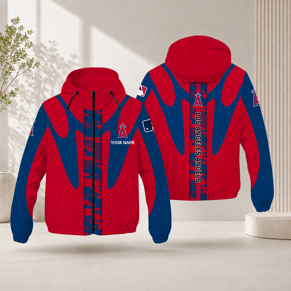 LIMITED EDITION - NEW CUSTOMIZED MLB27 LAA LOS ANGELES ANGELS WINDBREAKER JACKET