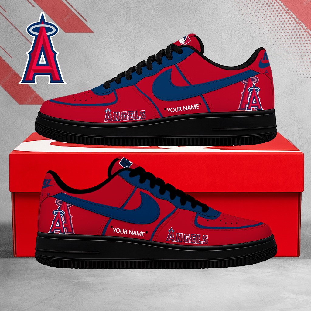 SPECIAL EDITION - NEW CUSTOMIZED MLB27 LAA LOS ANGELES ANGELS AF1 SHOES