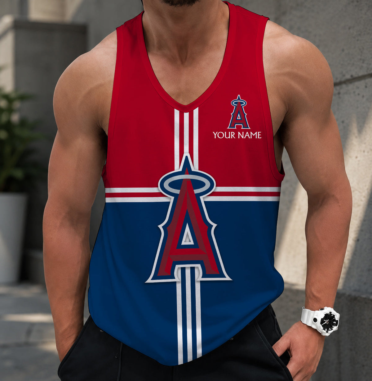 FINAL SALE - NEW CUSTOMIZED MLB27 LOS ANGELES ANGELS UNISEX TANK TOP
