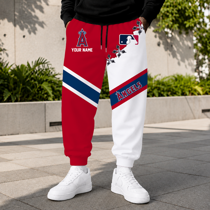 FINAL SALE - NEW CUSTOMIZED MLB27 LAA LOS ANGELES ANGELS SWEATPANTS