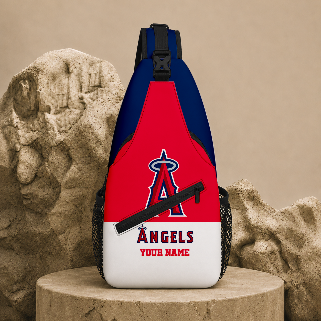 LIMITED EDITION - NEW CUSTOMIZED MLB27 LAA LOS ANGELES ANGELS  SLING BAG