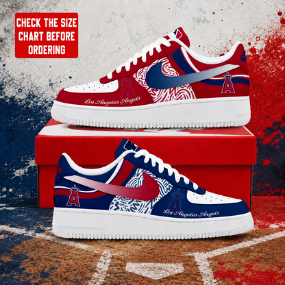 LIMITED EDITION - NEW CUSTOMIZED MLB27 LAA LOS ANGELES ANGELS AF1 SHOES