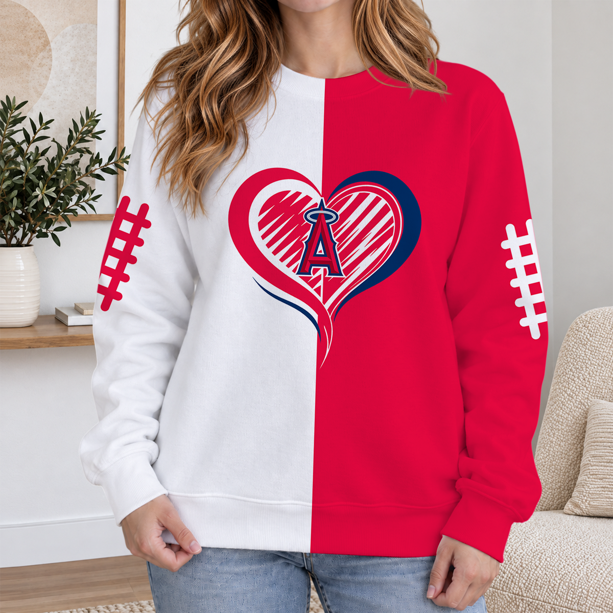 LIMITED EDITION - NEW CUSTOMIZED MLB27 LAA LOS ANGELES ANGELS RIBBED HOODIE & SWEATSHIRT