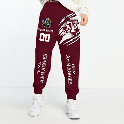 LIMITED EDITION- NEW CUSTOMIZED NCAA CWS27 TAA TEXAS A&M AGGIES UNISEX LONG PANTS