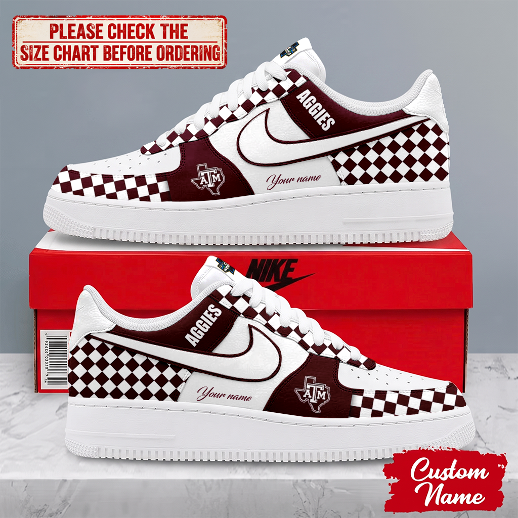 EXCLUSIVE EDITION - NEW CUSTOMIZED NCAA CWS27 TAA TEXAS A&M AGGIES AF1 SHOES