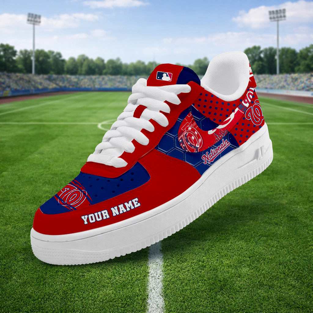 SPECIAL OFFER - NEW CUSTOMIZED MLB28 WNS WASHINGTON NATIONALS AF1 SNEAKERS