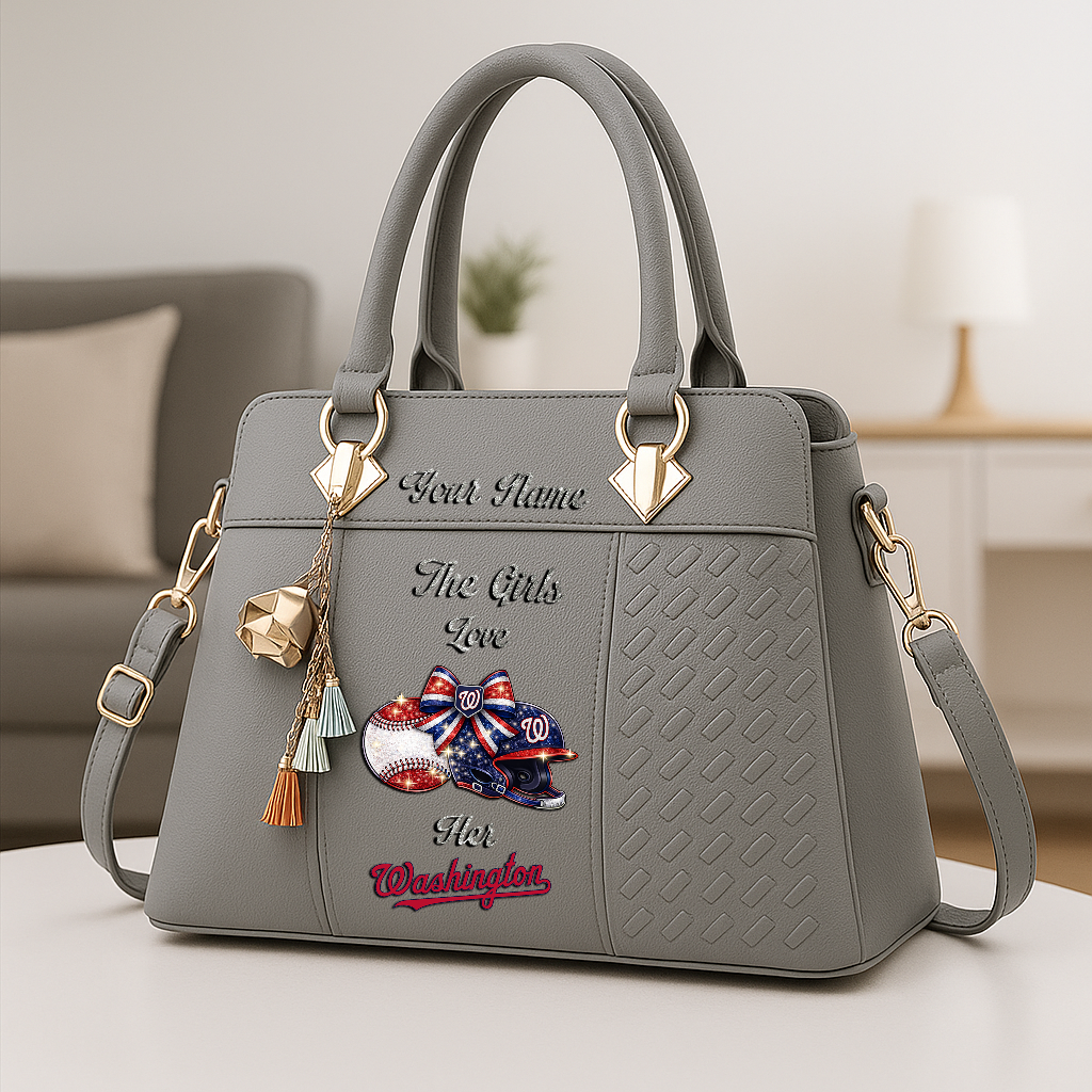LIMITED EDITION - NEW CUSTOMIZED MLB28 WNS WASHINGTON NATIONALS ZIP HANDBAG MULTICOLOR