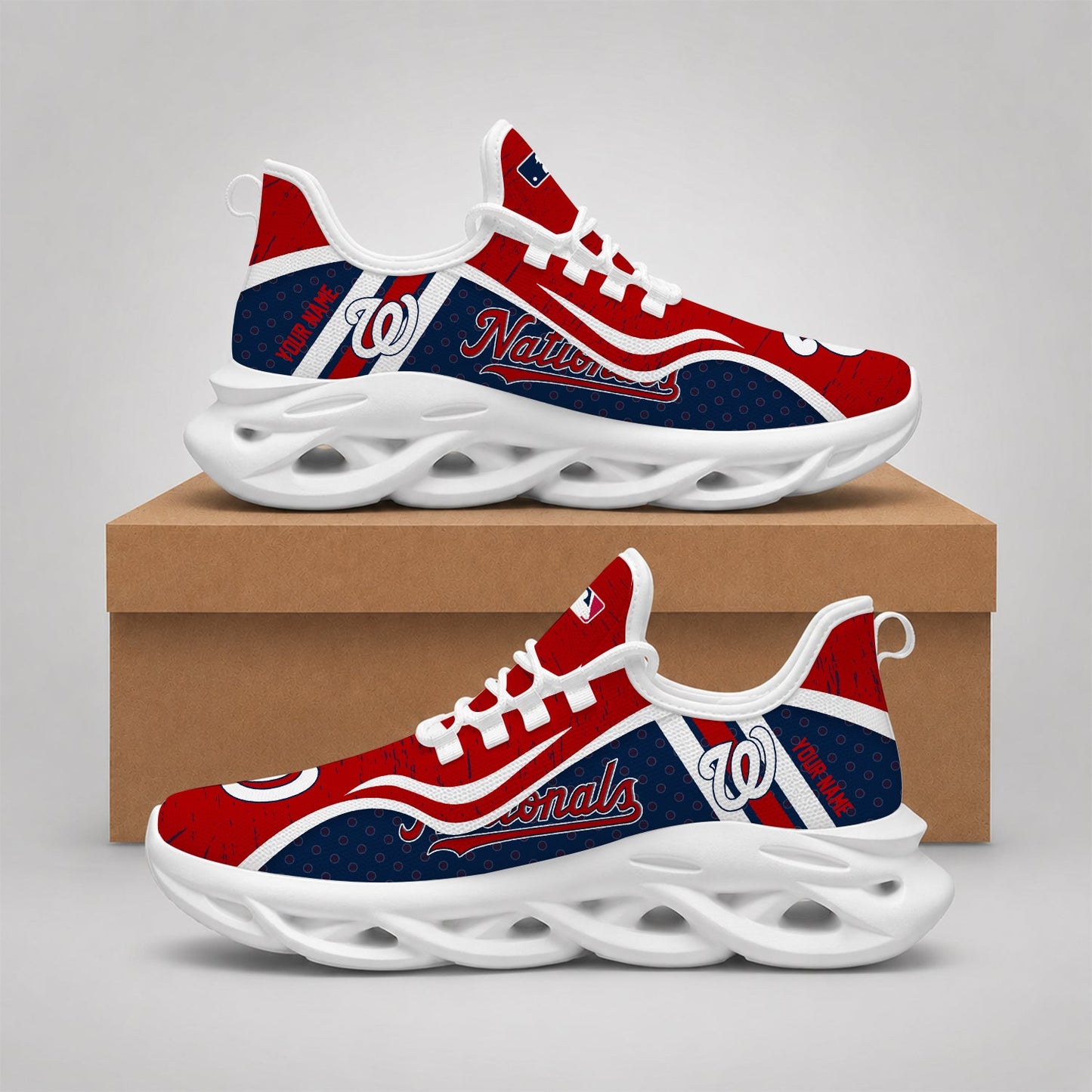 VIRAL EDITION - NEW CUSTOMIZED MLB28 WNS WASHINGTON NATIONALS MAX SOUL SHOES