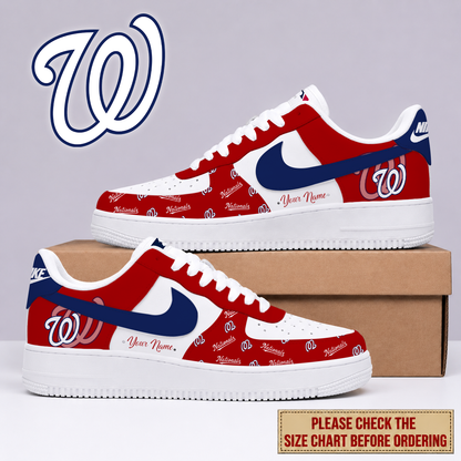 FINAL SALE - NEW CUSTOMIZED MLB28 WNS WASHINGTON NATIONALS AF1 SHOES