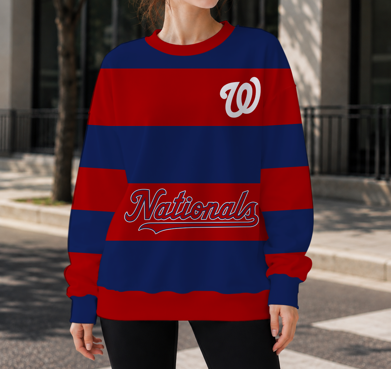 FINAL SALE - NEW CUSTOMIZED MLB28 WNS WASHINGTON NATIONALS UNISEX SWEATSHIRT