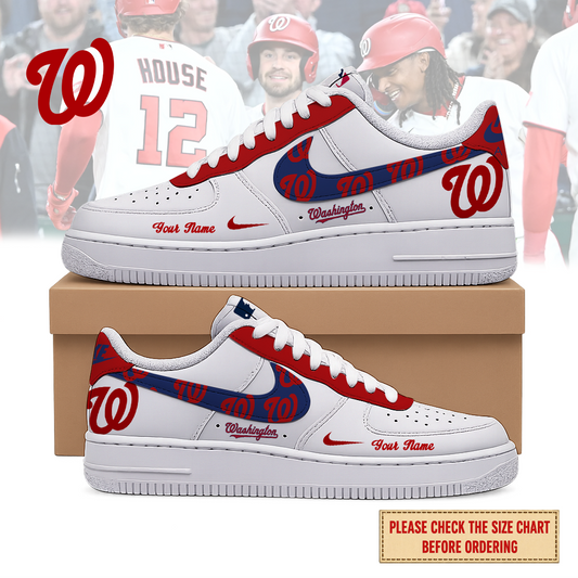 VIRAL EDITION - NEW CUSTOMIZED MLB28 WNS WASHINGTON NATIONALS AF1 SHOES