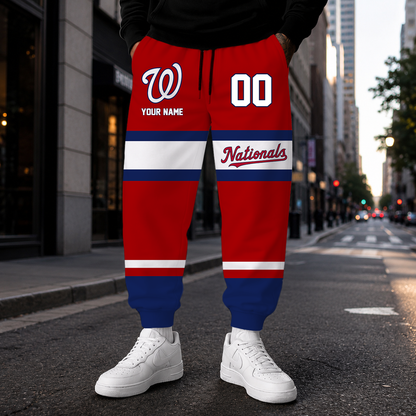 EXCLUSIVE EDITION - NEW CUSTOMIZED MLB28 WNS WASHINGTON NATIONALS SWEATPANTS