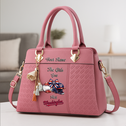LIMITED EDITION - NEW CUSTOMIZED MLB28 WNS WASHINGTON NATIONALS ZIP HANDBAG MULTICOLOR