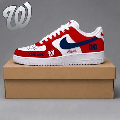 LIMITED EDITION - NEW CUSTOMIZED MLB28 WNS WASHINGTON NATIONALS AF1 SHOES