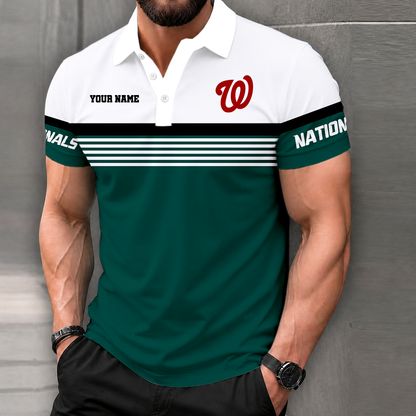FINAL CLEARANCE - NEW CUSTOMIZED MLB28 WNS WASHINGTON NATIONALS POLO SHIRT