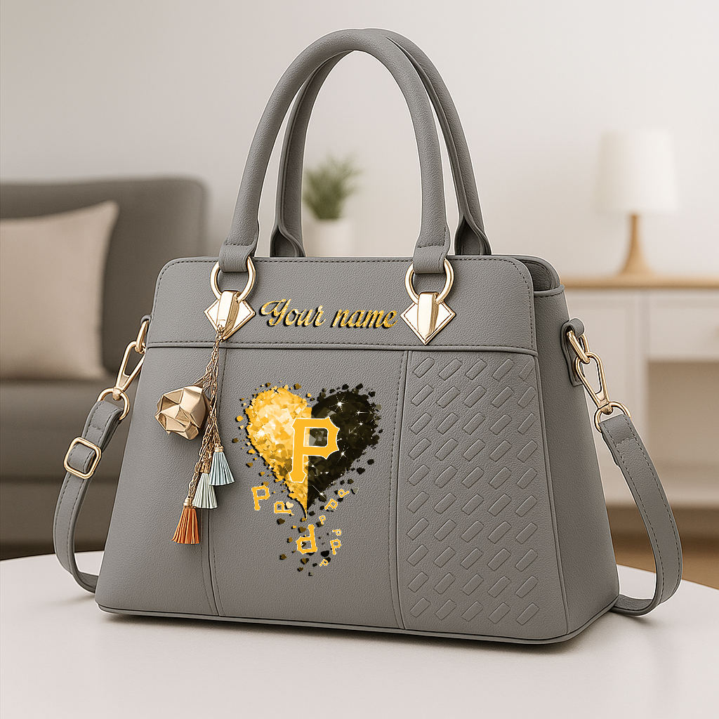 LIMITED EDITION - NEW CUSTOMIZED MLB29 PHP PITTSBURGH PIRATES ZIP HANDBAG MULTICOLOR