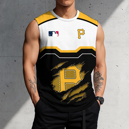 FINAL SALE - NEW CUSTOMIZED MLB29 PHP PITTSBURGH PIRATES MEN'S GYM SHIRT