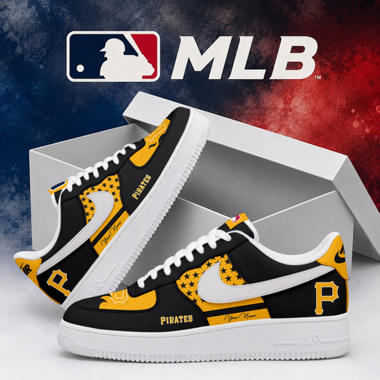 LIMITED EDITION - NEW CUSTOMIZED MLB29 PHP PITTSBURGH PIRATES AF1 SHOES