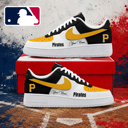 LIMITED EDITION - NEW CUSTOMIZED MLB29 PHP PITTSBURGH PIRATES AF1 SHOES