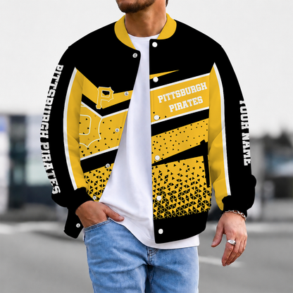 FINAL SALE - NEW CUSTOMIZED MLB29 PHP PITTSBURGH PIRATES SATIN VARSITY & BASEBALL JACKET