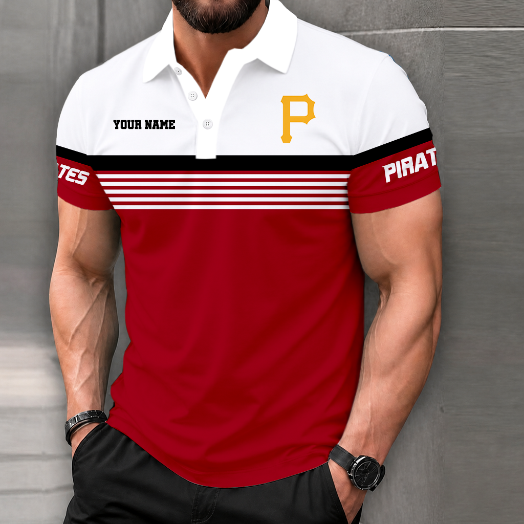 FINAL CLEARANCE - NEW CUSTOMIZED MLB29 PHP PITTSBURGH PIRATES POLO SHIRT