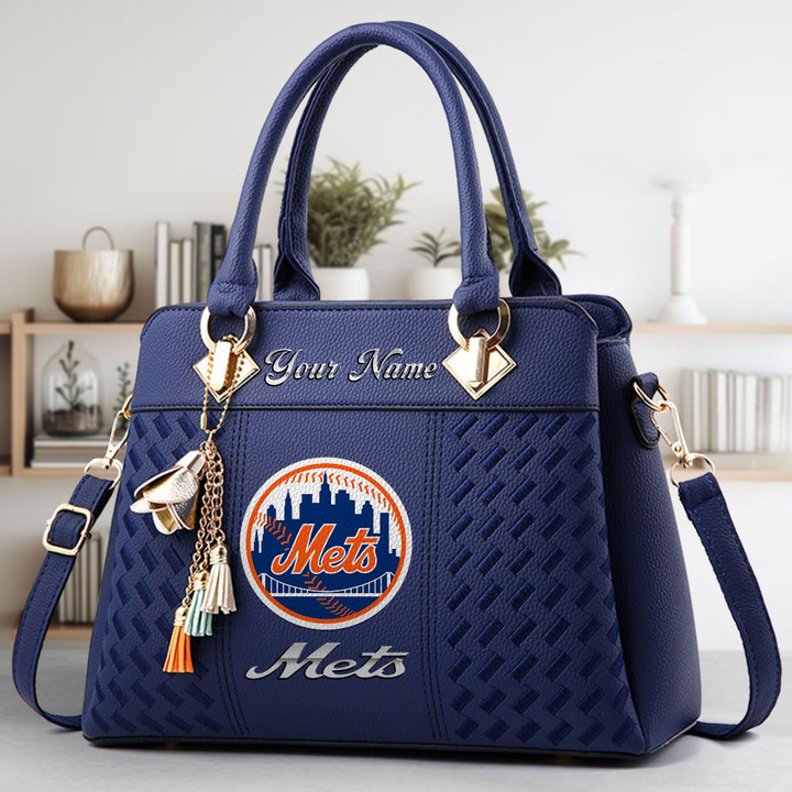 LIMITED EDITION - NEW CUSTOMIZED MLB17 NYM NEW YORK METS ZIP HANDBAG MULTICOLOR
