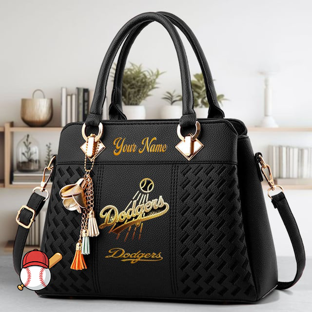 LIMITED EDITION - NEW CUSTOMIZED MLB02 LAD LOS ANGELES DODGERS ZIP HANDBAG MULTICOLOR