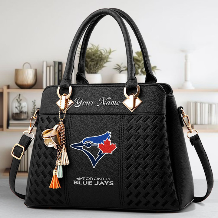 LIMITED EDITION - NEW CUSTOMIZED MLB12 TBJ TORONTO BLUE JAYS ZIP HANDBAG MULTICOLOR