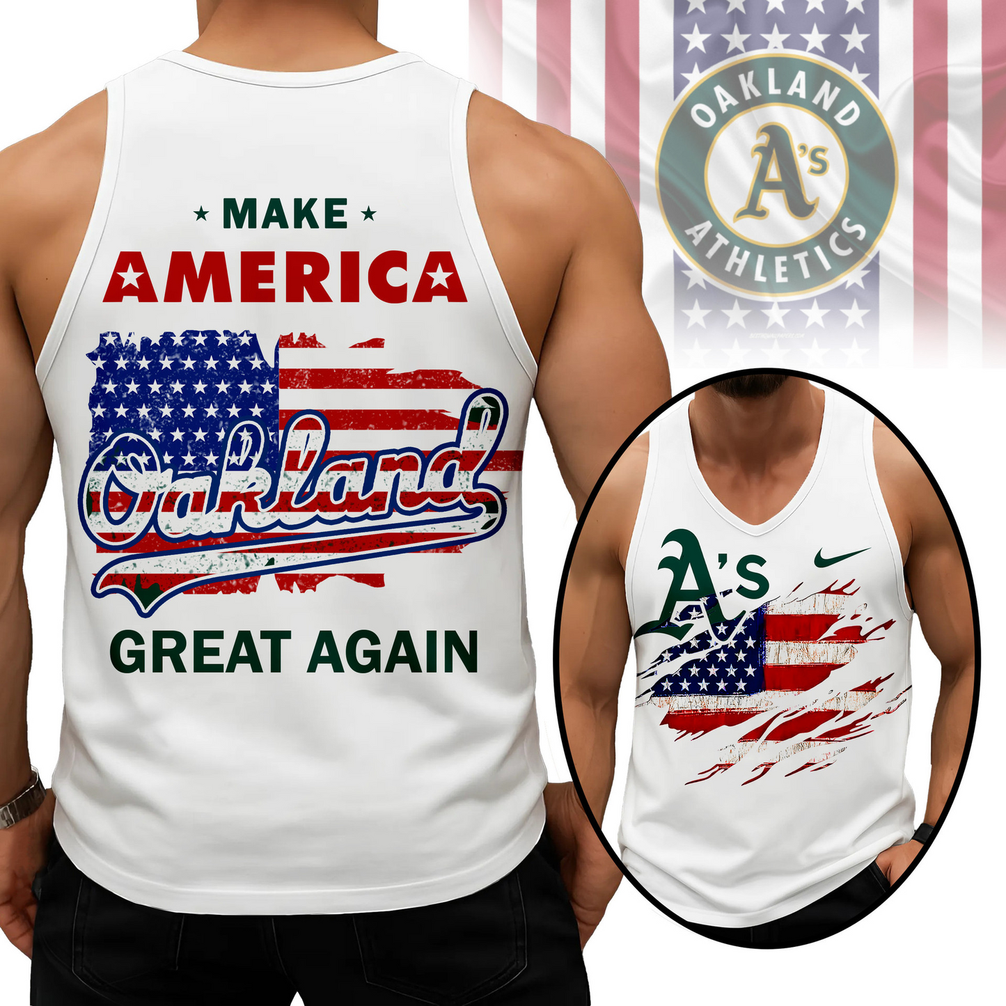 LIMITED EDITION - NEW CUSTOMIZED MLB23 OAS OAKLAND ATHLETICS UNISEX TANK TOP