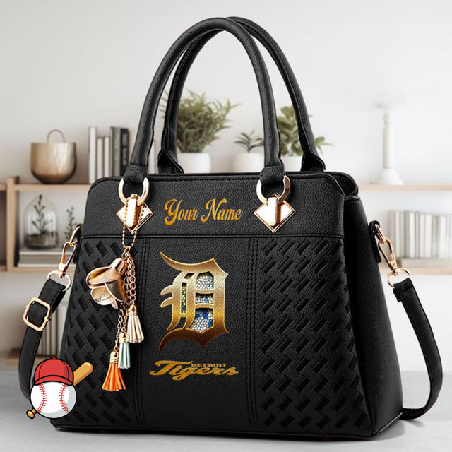 LIMITED EDITION - NEW CUSTOMIZED MLB16 DTS DETROIT TIGERS ZIP HANDBAG MULTICOLOR
