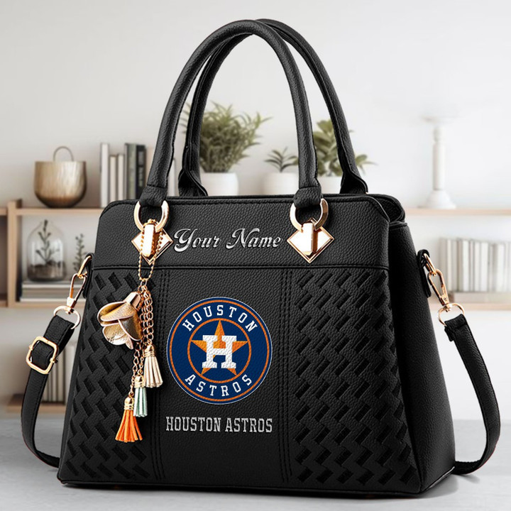 LIMITED EDITION - NEW CUSTOMIZED MLB10 HAS HOUSTON ASTROS ZIP HANDBAG MULTICOLOR