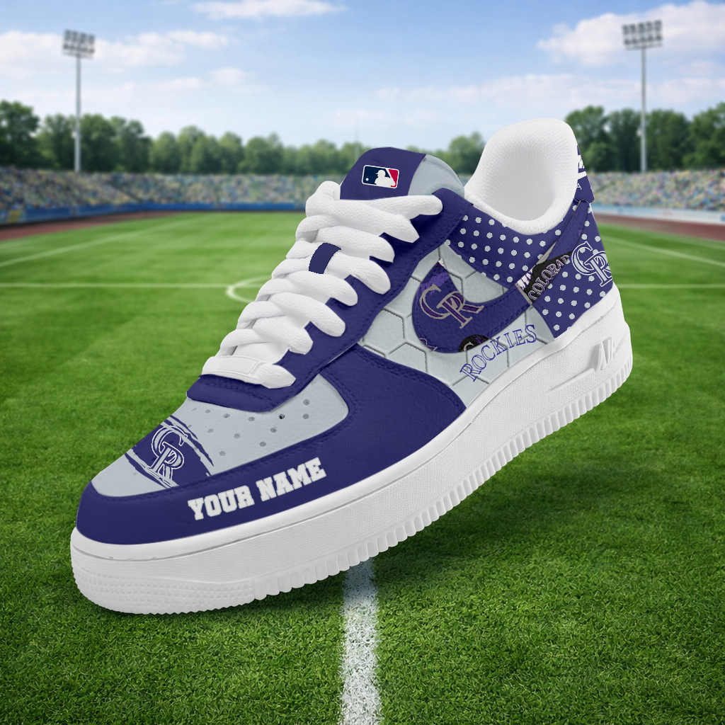 SPECIAL OFFER - NEW CUSTOMIZED MLB30 COR COLORADO ROCKIES AF1 SNEAKERS