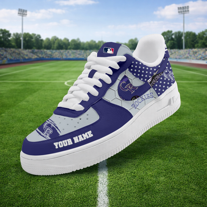 SPECIAL OFFER - NEW CUSTOMIZED MLB30 COR COLORADO ROCKIES AF1 SNEAKERS