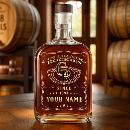 LIMITED EDITION - NEW CUSTOMIZED MLB30 COR COLORADO ROCKIES LUXURY WHISKEY BOTTLE 450ML
