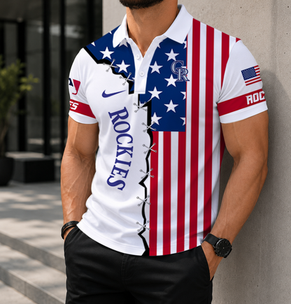 LIMITED EDITION - NEW CUSTOMIZED MLB30 COR COLORADO ROCKIES POLO SHIRT, ZIP POLO SHIRT & T-SHIRTS