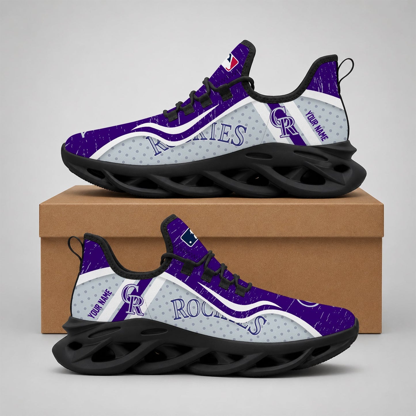 VIRAL EDITION - NEW CUSTOMIZED MLB30 COR COLORADO ROCKIES MAX SOUL SHOES