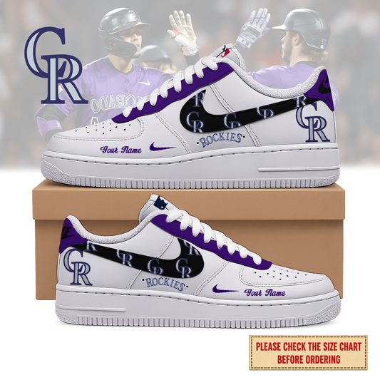 VIRAL EDITION - NEW CUSTOMIZED MLB30 COR COLORADO ROCKIES AF1 SHOES